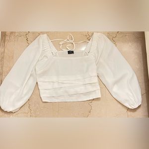 NEW Milk & Honey Balloon Sleeve White Top